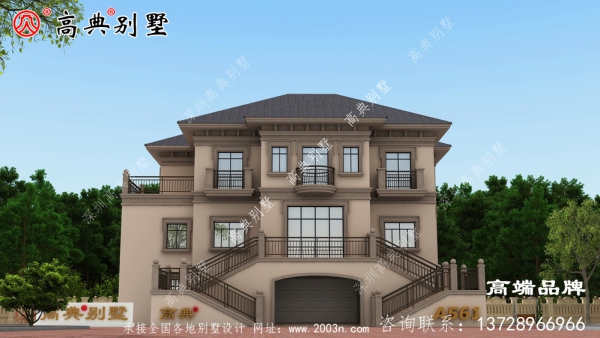 農村三層大面積戶型豪華歐式住宅自建別墅