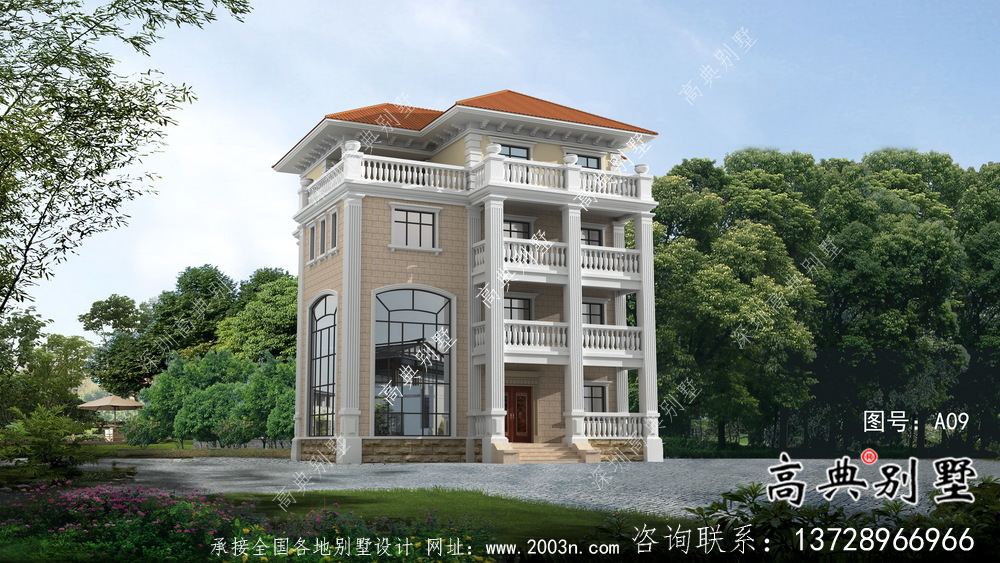 農村復式三層別墅簡歐戶型設計圖紙