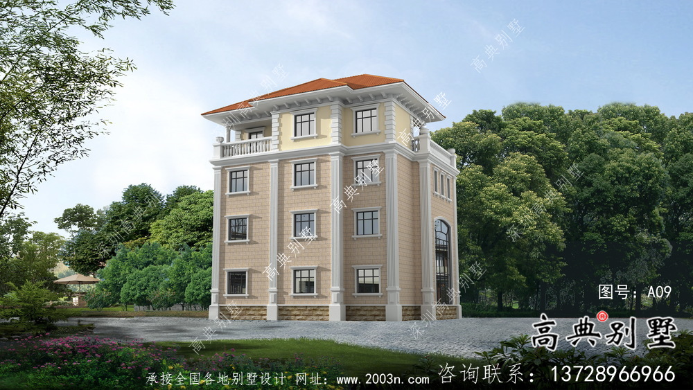 農村復式三層別墅簡歐戶型設計圖紙