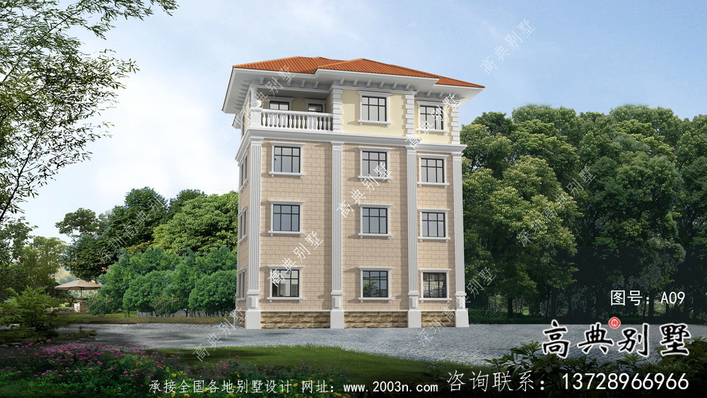 農村復式三層別墅簡歐戶型設計圖紙