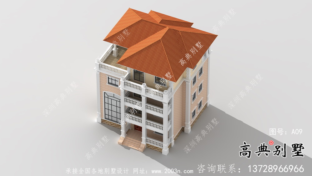 農村復式三層別墅簡歐戶型設計圖紙