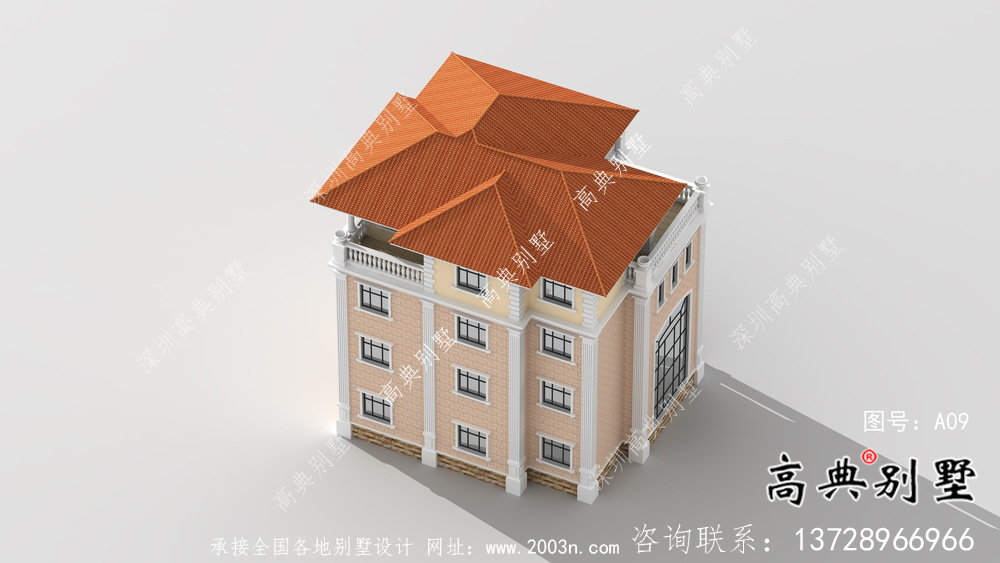 農村復式三層別墅簡歐戶型設計圖紙