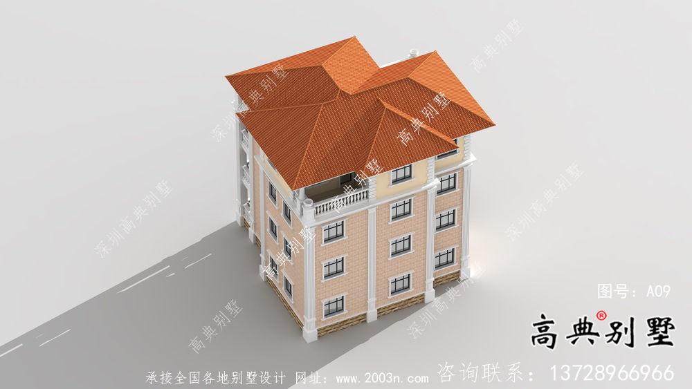 農村復式三層別墅簡歐戶型設計圖紙