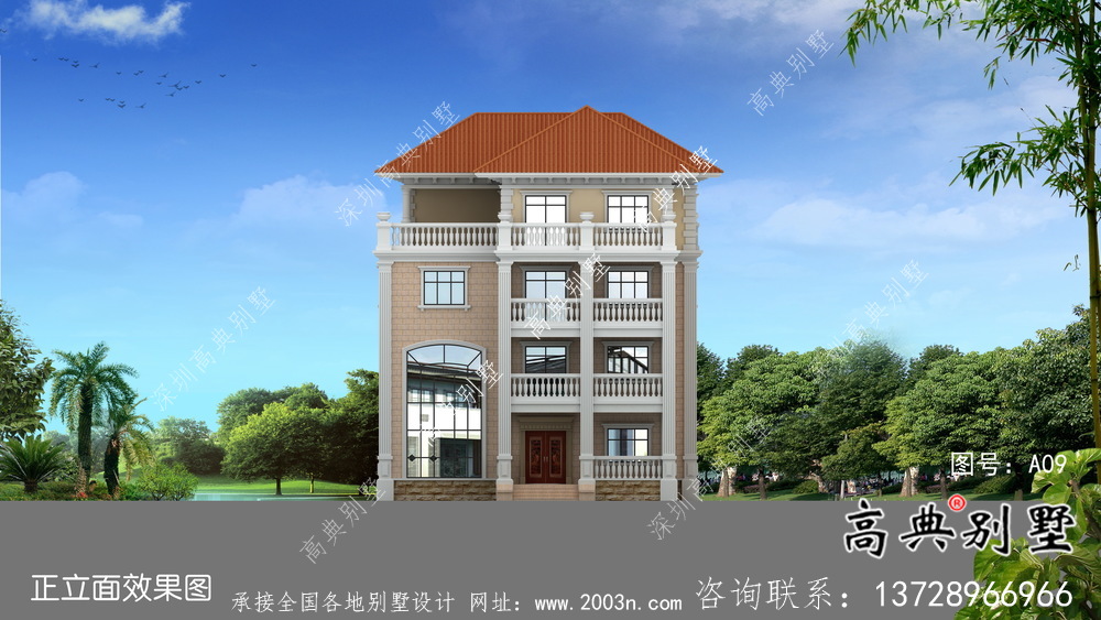 農村復式三層別墅簡歐戶型設計圖紙