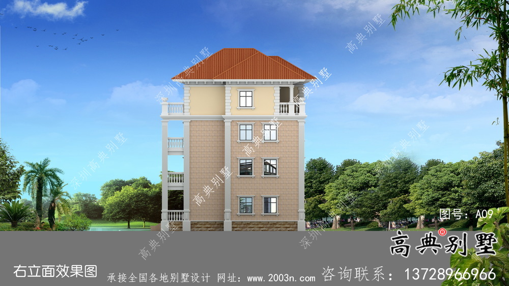 農村復式三層別墅簡歐戶型設計圖紙