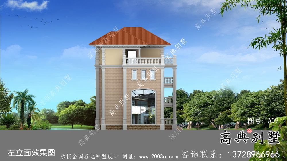 農村復式三層別墅簡歐戶型設計圖紙