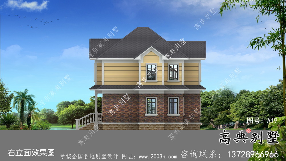 鄉村二層歐式別墅房屋設計圖紙