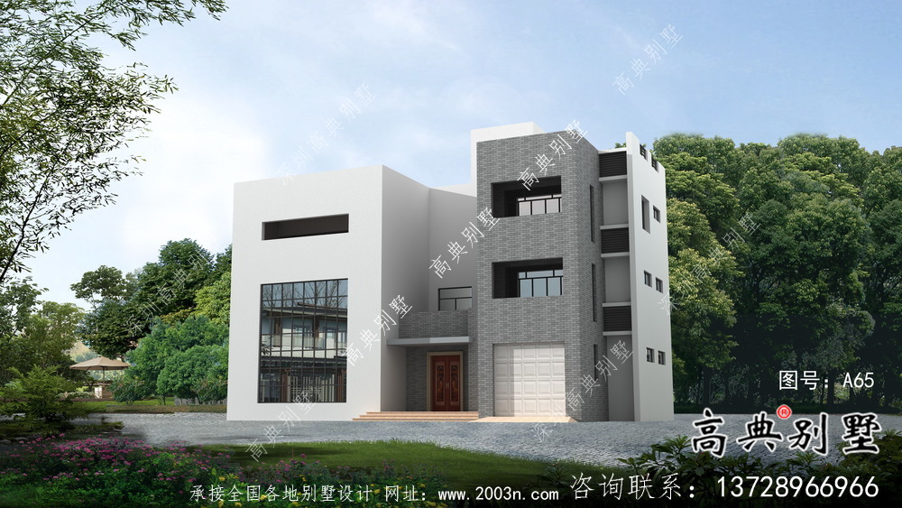 四層簡歐鄉村自建房別墅設計效果圖紙