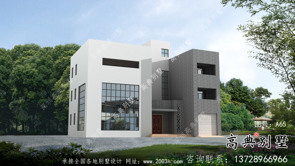 四層簡歐鄉村自建房別墅設計效果圖紙