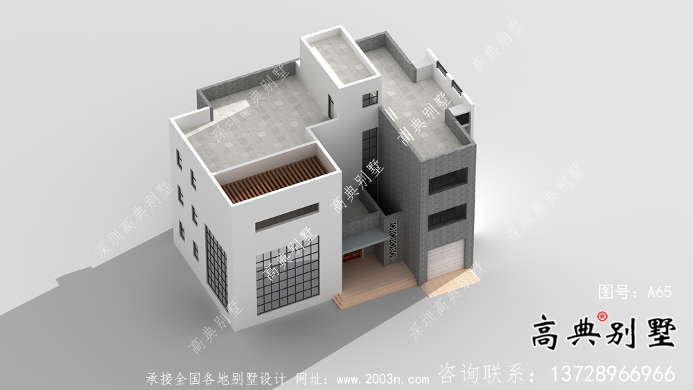 四層簡歐鄉村自建房別墅設計效果圖紙