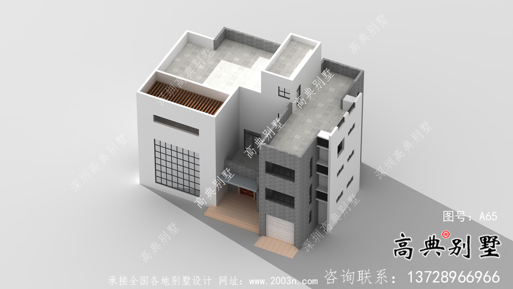 四層簡歐鄉村自建房別墅設計效果圖紙