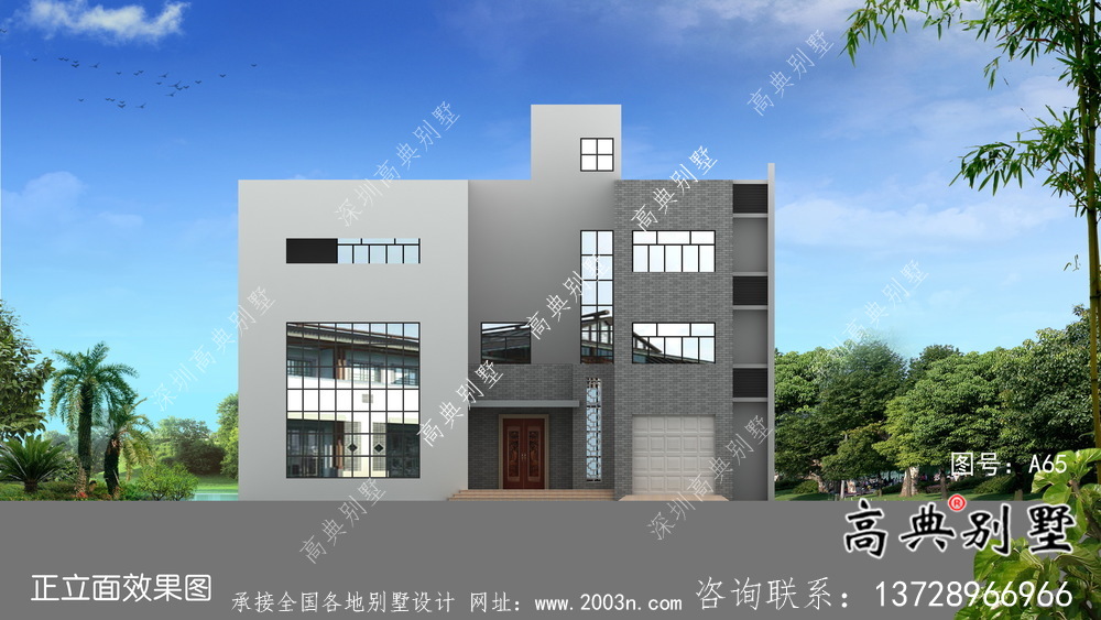 四層簡歐鄉村自建房別墅設計效果圖紙