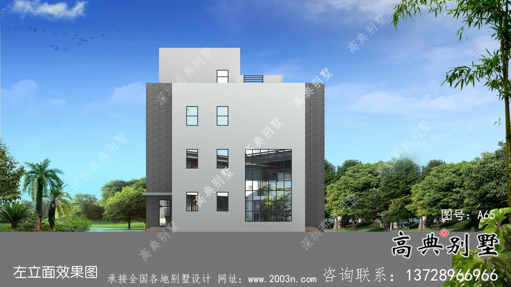 四層簡歐鄉村自建房別墅設計效果圖紙