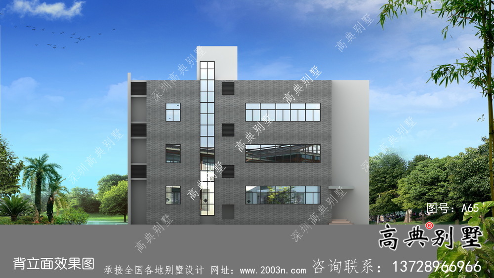 四層簡歐鄉村自建房別墅設計效果圖紙