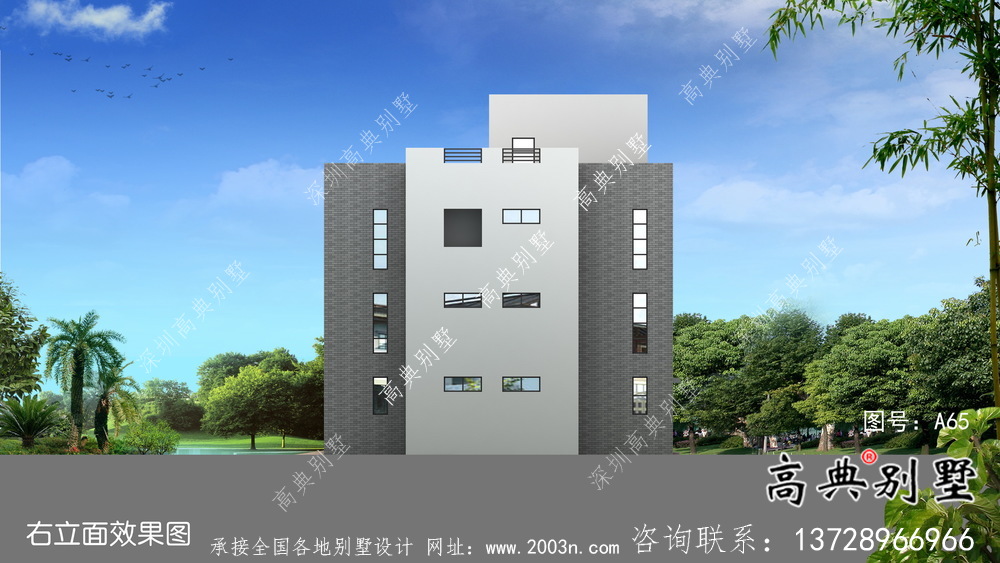 四層簡歐鄉村自建房別墅設計效果圖紙