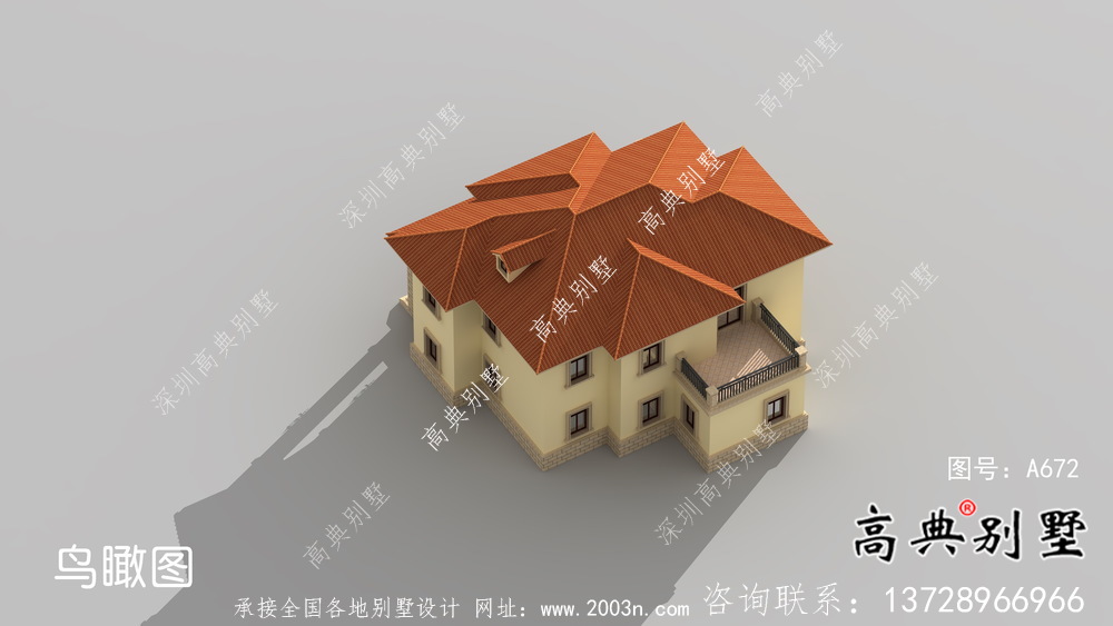 農(nóng)村二層簡(jiǎn)歐風(fēng)格別墅帶車庫(kù)設(shè)計(jì)效果圖紙