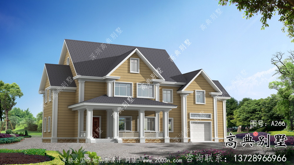 別具一格大氣兩層別墅住宅設計圖紙