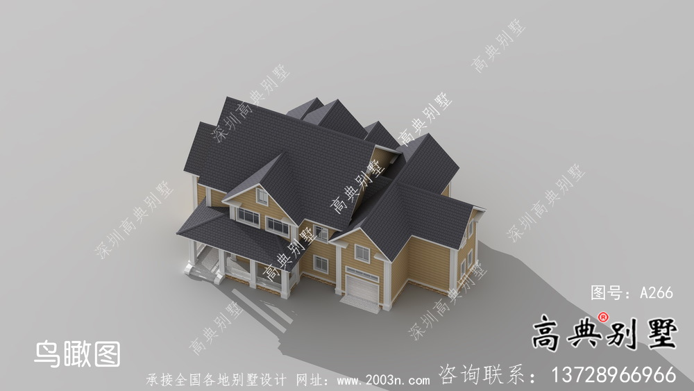 別具一格大氣兩層別墅住宅設計圖紙