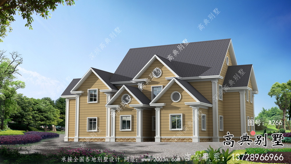 別具一格大氣兩層別墅住宅設計圖紙