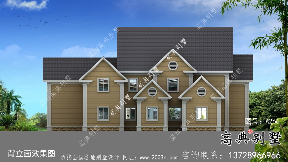 別具一格大氣兩層別墅住宅設計圖紙