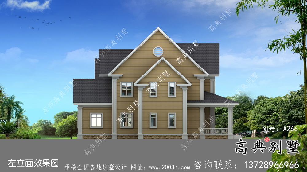 別具一格大氣兩層別墅住宅設計圖紙