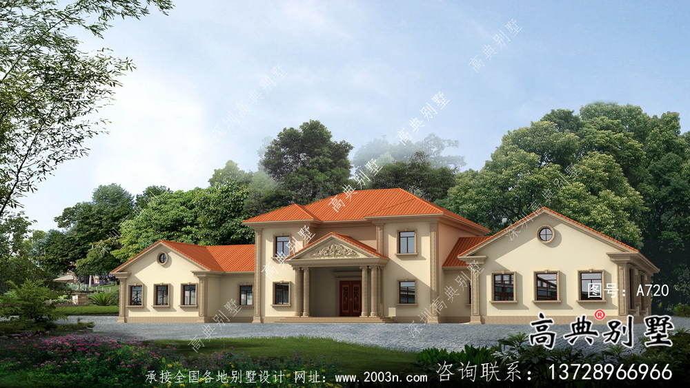 歐式二層別墅墅設計實際效果工程圖紙