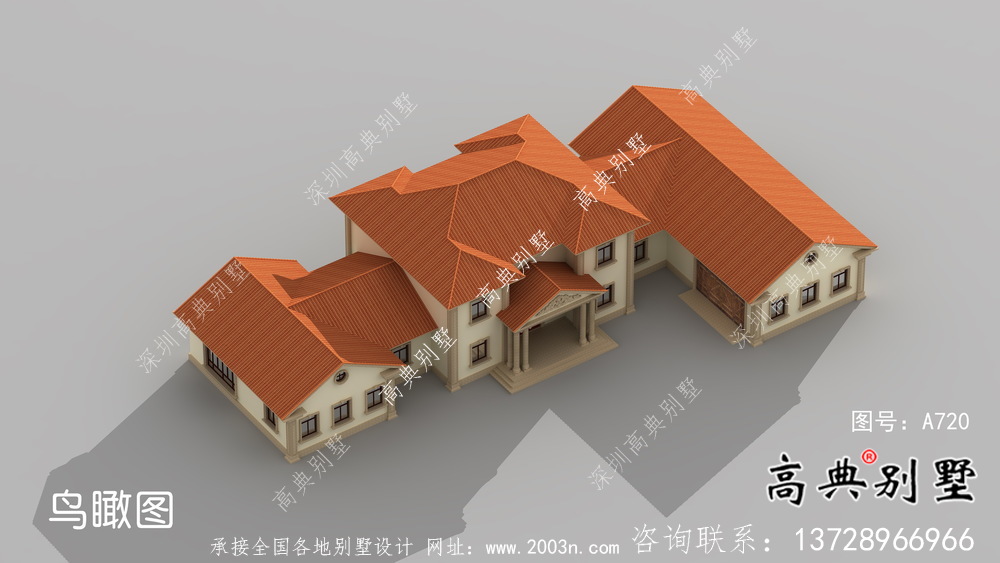 歐式二層別墅墅設計實際效果工程圖紙