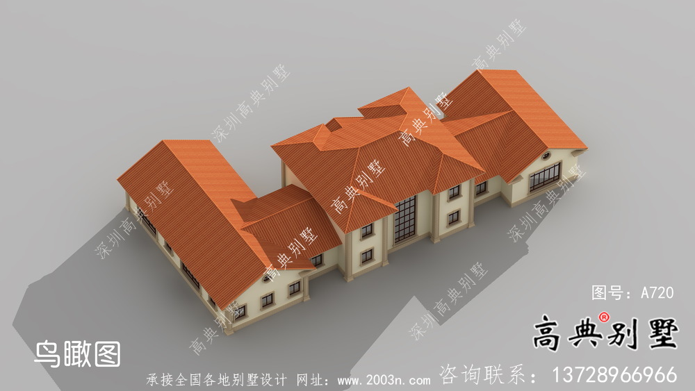 歐式二層別墅墅設計實際效果工程圖紙
