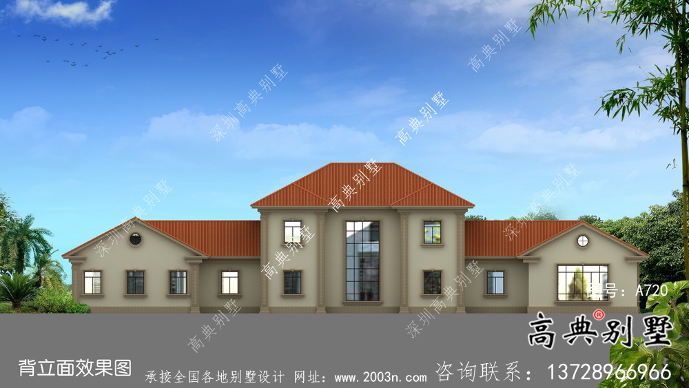 歐式二層別墅墅設計實際效果工程圖紙