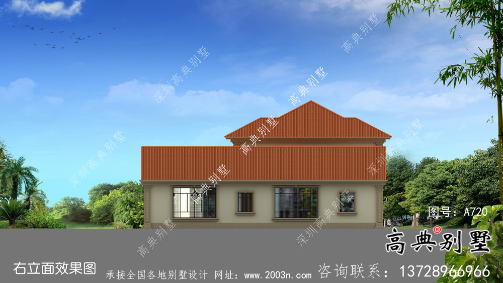 歐式二層別墅墅設計實際效果工程圖紙