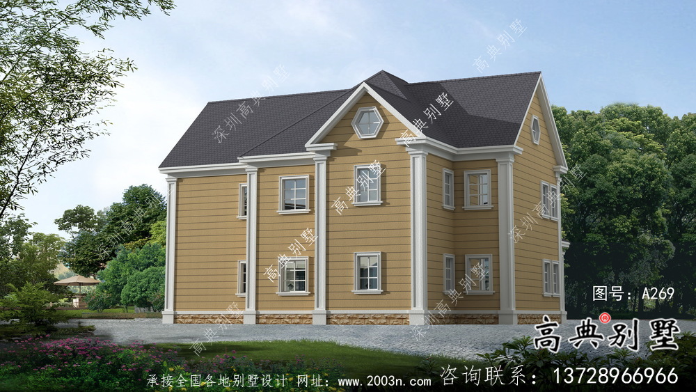 美式經濟實用的農村兩層住宅全套施工圖