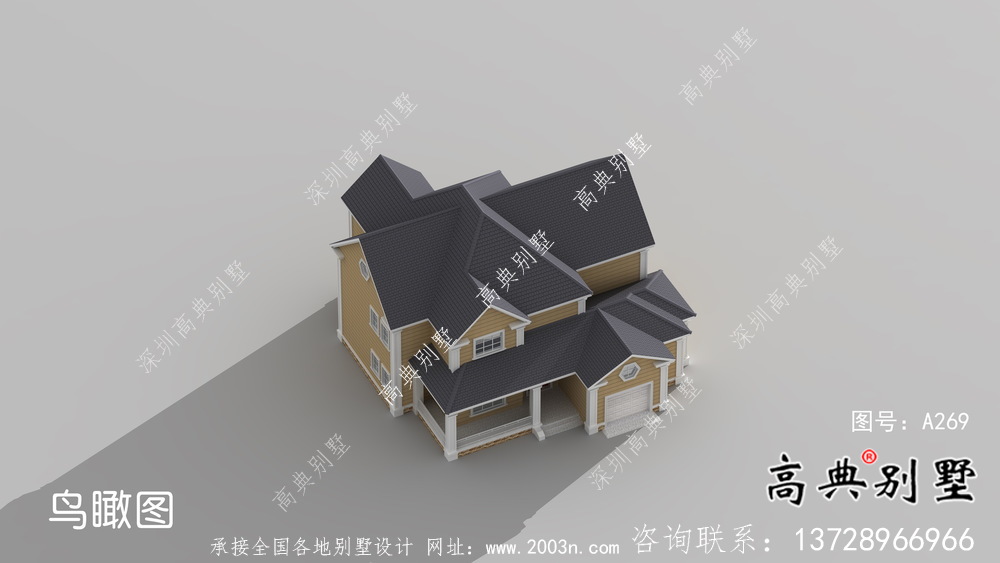 美式經濟實用的農村兩層住宅全套施工圖