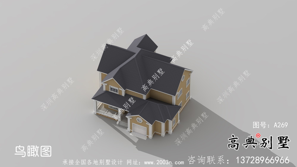 美式經濟實用的農村兩層住宅全套施工圖
