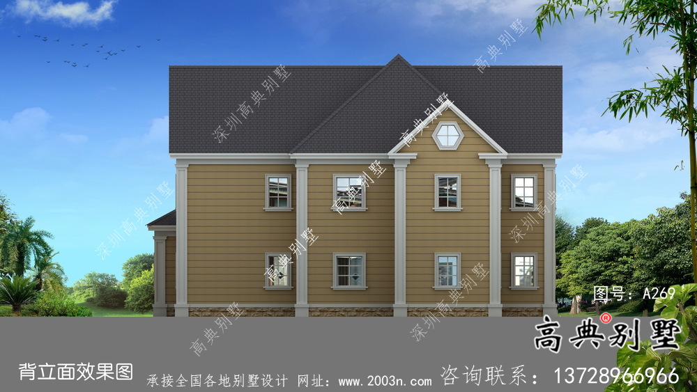 美式經濟實用的農村兩層住宅全套施工圖