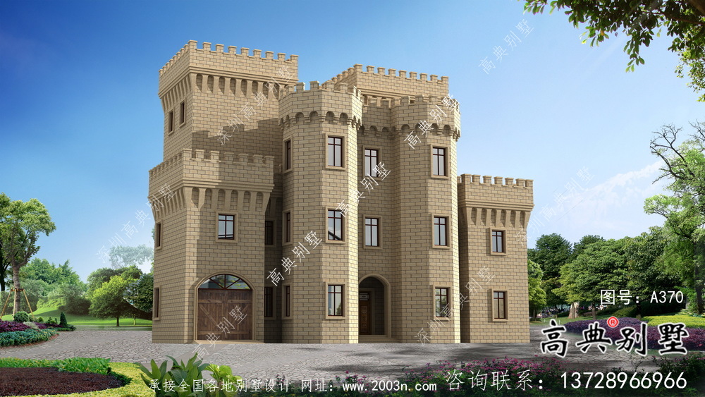 鄉(xiāng)村歐式風(fēng)格，西式城堡別墅四層建筑設(shè)計(jì)圖