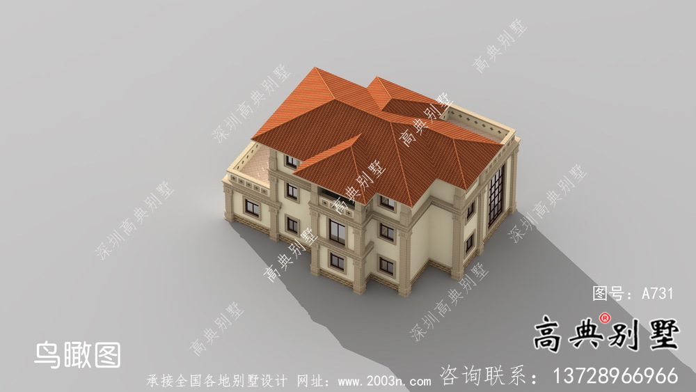 三層簡歐農(nóng)村自建別墅設(shè)計效果圖紙