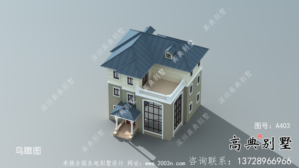 三層簡約農村別墅設計圖