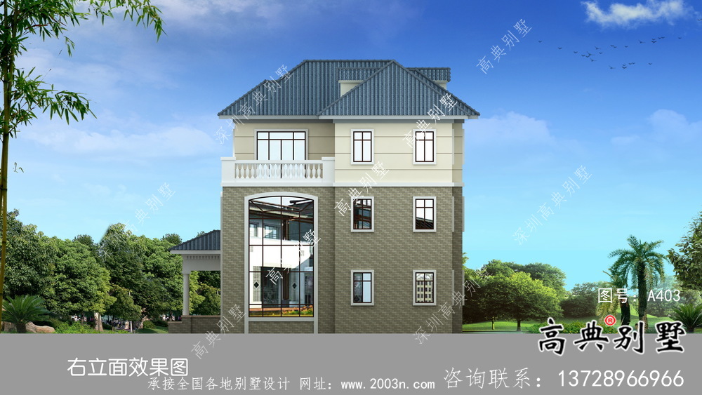 三層簡約農村別墅設計圖