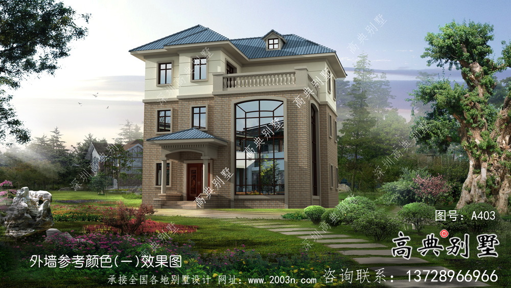 三層簡約農村別墅設計圖