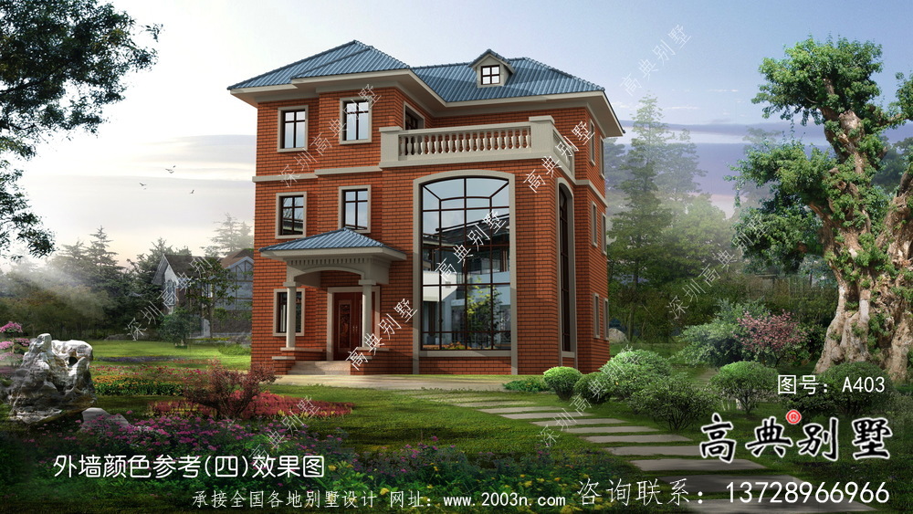三層簡約農村別墅設計圖