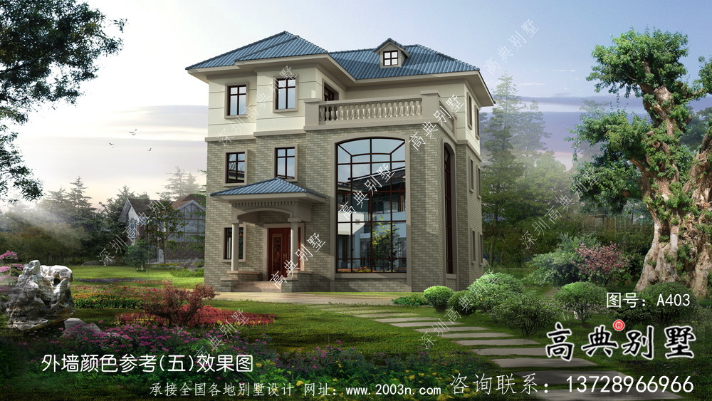 三層簡約農村別墅設計圖