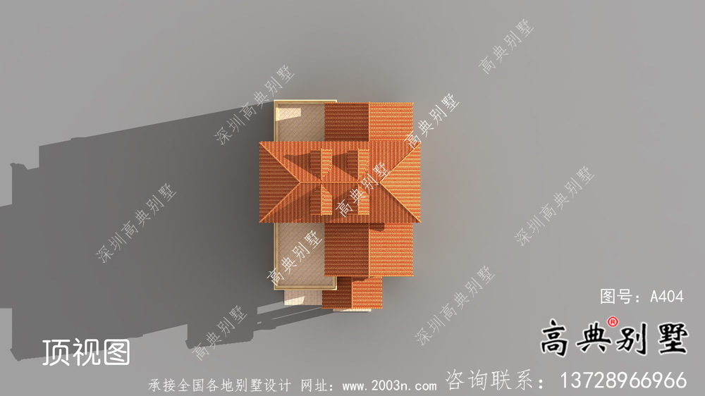 簡(jiǎn)單實(shí)用的四層農(nóng)村住宅設(shè)計(jì)圖紙，效果圖