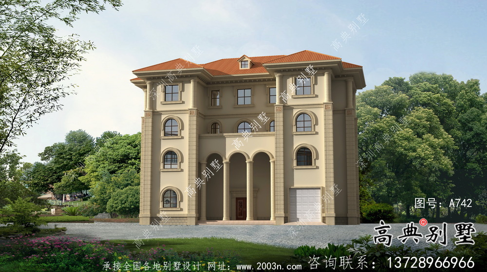 農村四層復式歐式別墅設計施工效果集圖