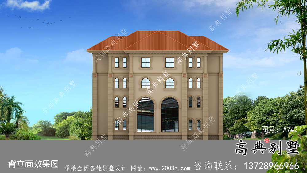 農村四層復式歐式別墅設計施工效果集圖