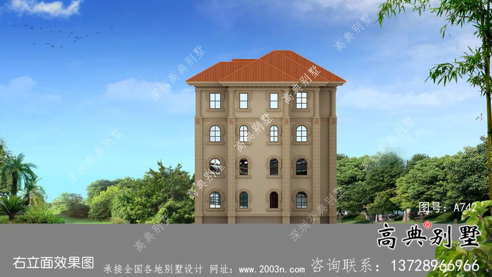 農村四層復式歐式別墅設計施工效果集圖
