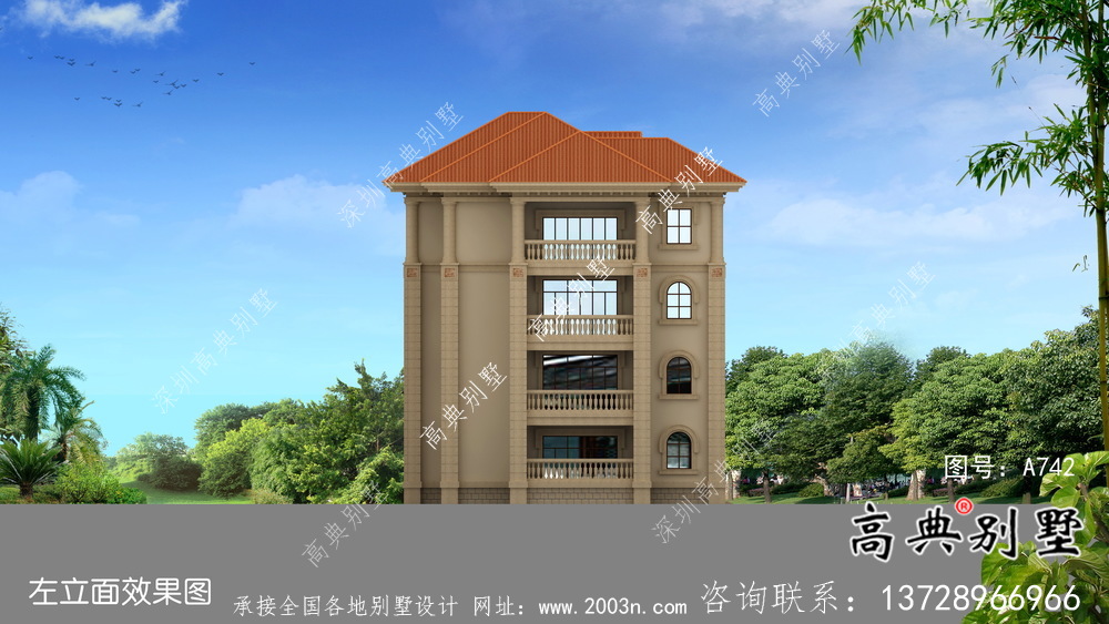 農村四層復式歐式別墅設計施工效果集圖