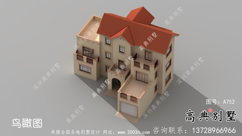 全套農村歐式三層別墅自營住宅設計效果圖紙