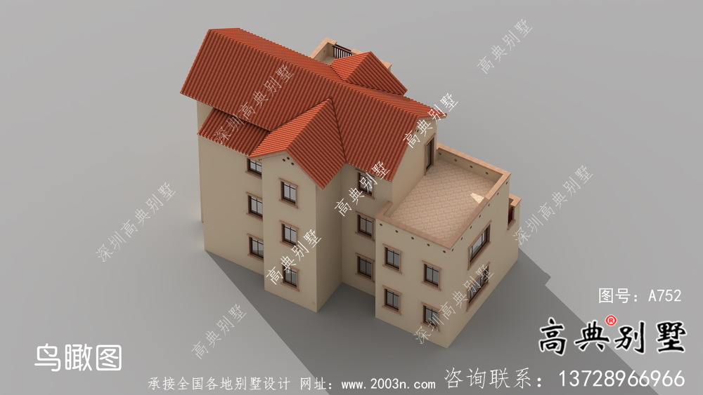 全套農村歐式三層別墅自營住宅設計效果圖紙