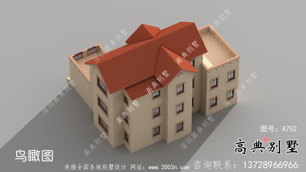 全套農村歐式三層別墅自營住宅設計效果圖紙