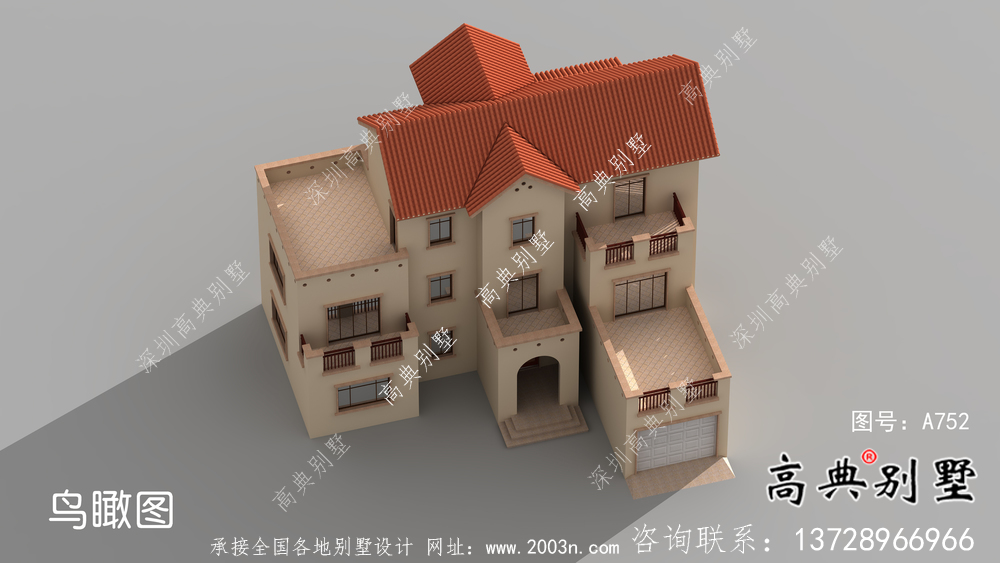 全套農村歐式三層別墅自營住宅設計效果圖紙